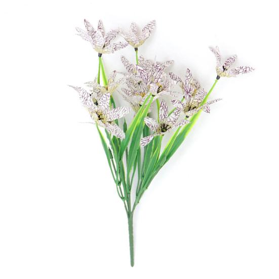 Моделирование растения, устойчивое к ультрафиолетовому излучению, не выцветает, низкие эксплуатационные расходы, 5 раздвоенных весенних трав, искусственные цветы, садовые украшения для дома