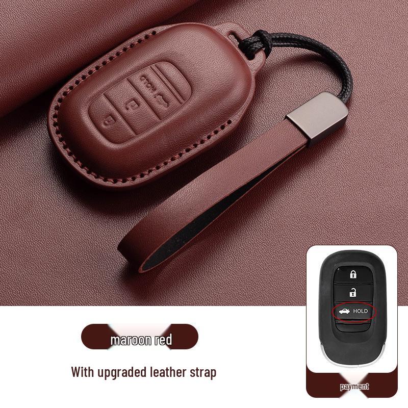 Stylish Key Cover for Eleventh Gen Civic, New CR-V, Accord, XR-V, Crown, HR-V, Xingge, and Haoying - Brown