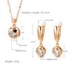 Kinel Rose Gold Color Orb Pendant Necklace Earrings Daily Easy Matching Fine Jewelry Set