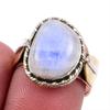 Кольцо из натурального радужного лунного камня 925 пробы в двух тонах, размер 7US I4Z93