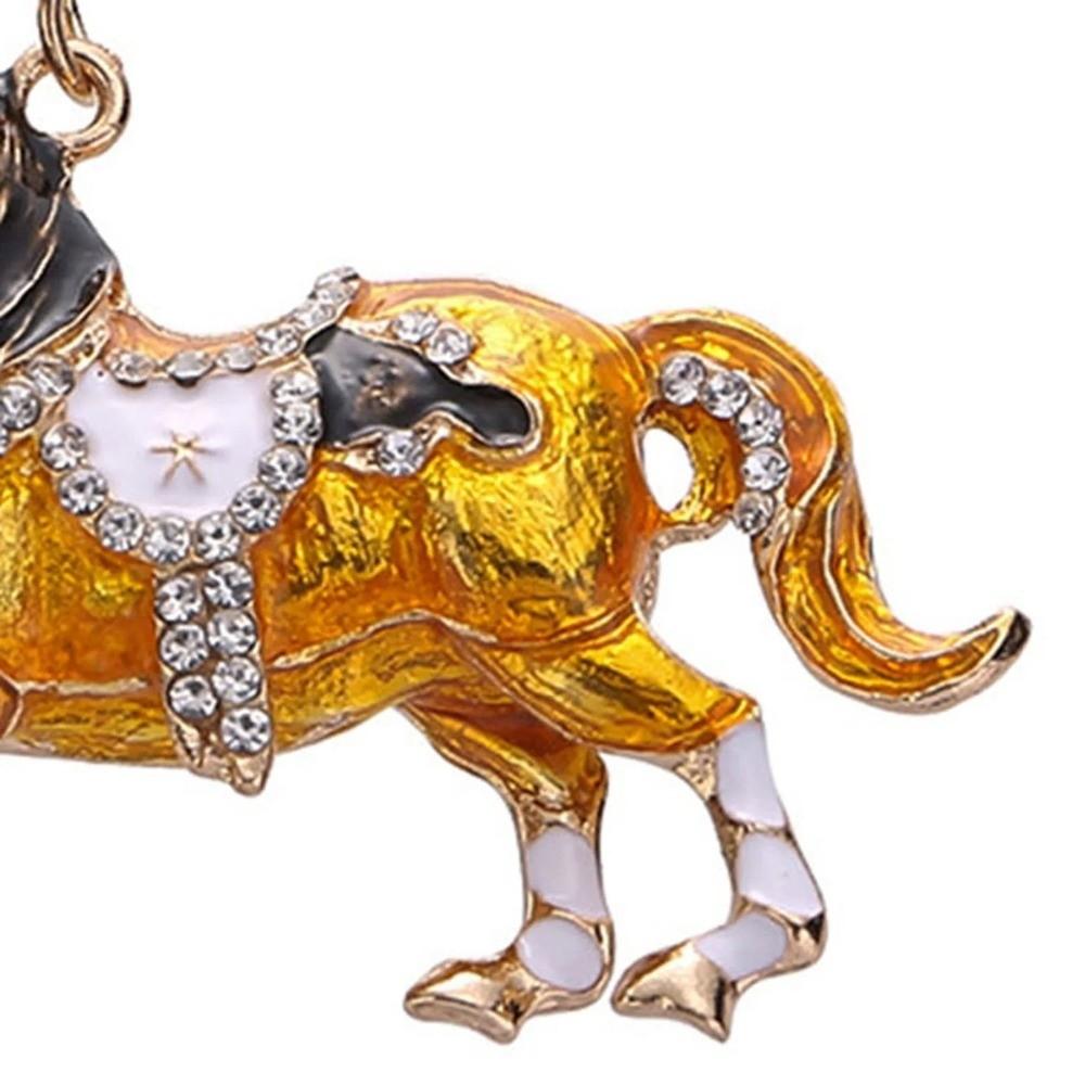 Sparkling Rhinestones Horse Keychain Colorful Backpack Pendant Car Key Chain  Backpack Decoration
