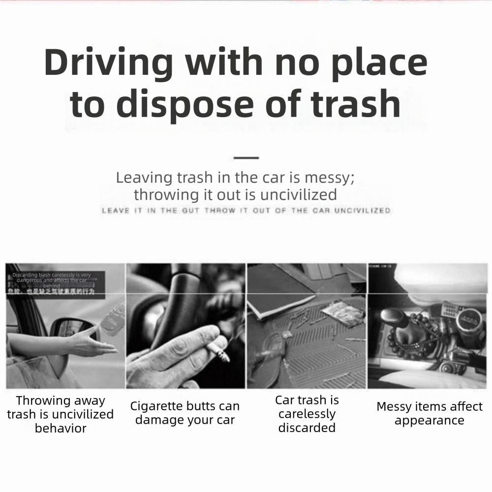 Waterproof Car Storage Bin Washable Car Organizer Organizer Hanging Garbage Bag  Car Accessories
