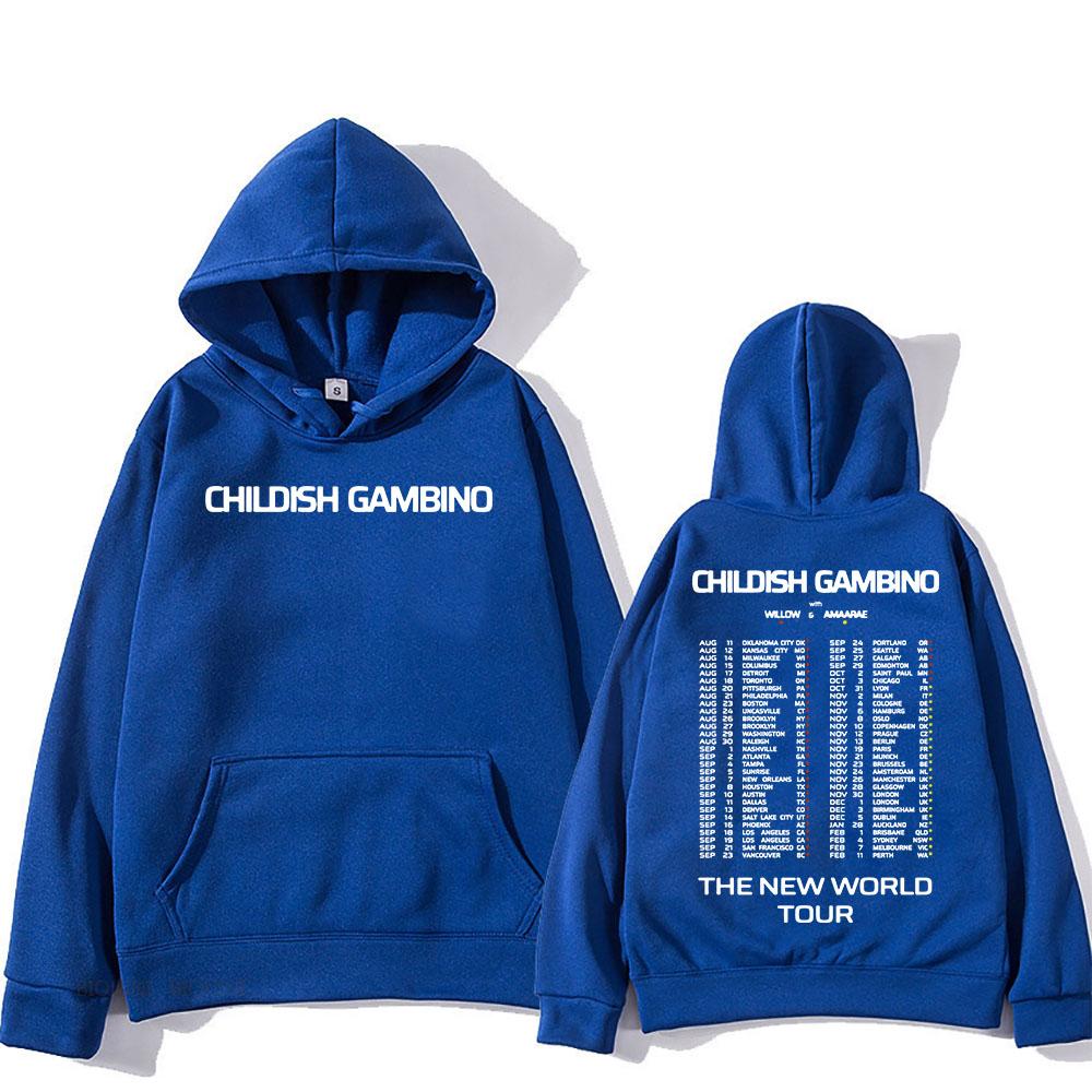 Толстовки The New World Tour Childish Gambino Певец Толстовки Теплый Длинный Рукав Sudaderas Мужская Одежда Топ