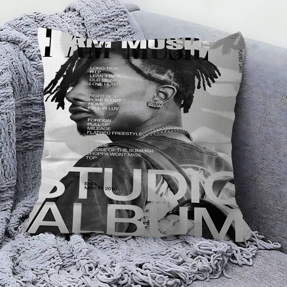Модная Наволочка для Подушки с Изображением Рэпера P-Playboi C-Carti, Сшитый Счастливый Дракон, Чехол для Подушки на Диван, Декор для Комнаты, Подарок для Детей