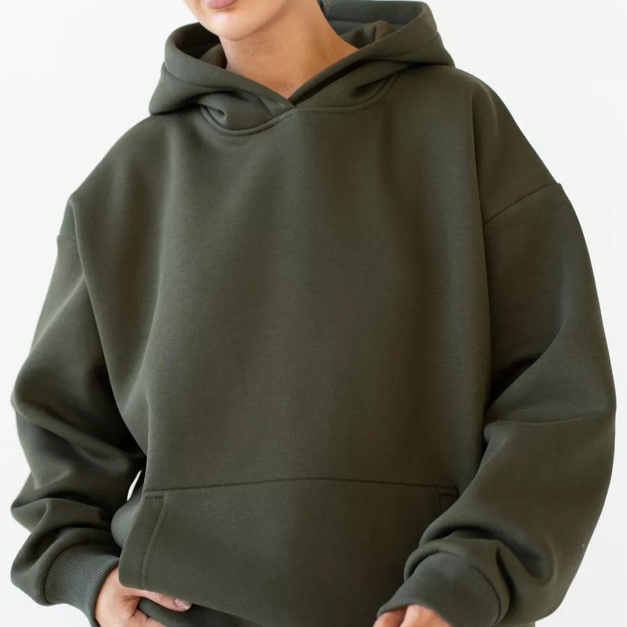 Женская толстовка с капюшоном с длинным рукавом для осени/зимы – Свободный и повседневный топ