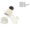 3 Pcs/Set Unisex Winter Beanie Scarf Gloves Set Thick Knitted Warm Cap Gloves Elastic Ear Protection Windproof Winter Outdoor Dome Neck Warp Set