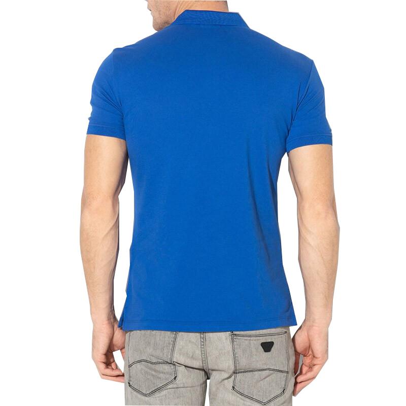 Emporio Armani Ss22 Фирменный Логотип Однотонный Короткий Рукав Поло Мужские Поло Синий 8N1F92-1JPTZ-0945