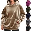 Women's Loose Long Sleeved Round Neck Pocket Sportswear Casual Pullover Sweatshirt