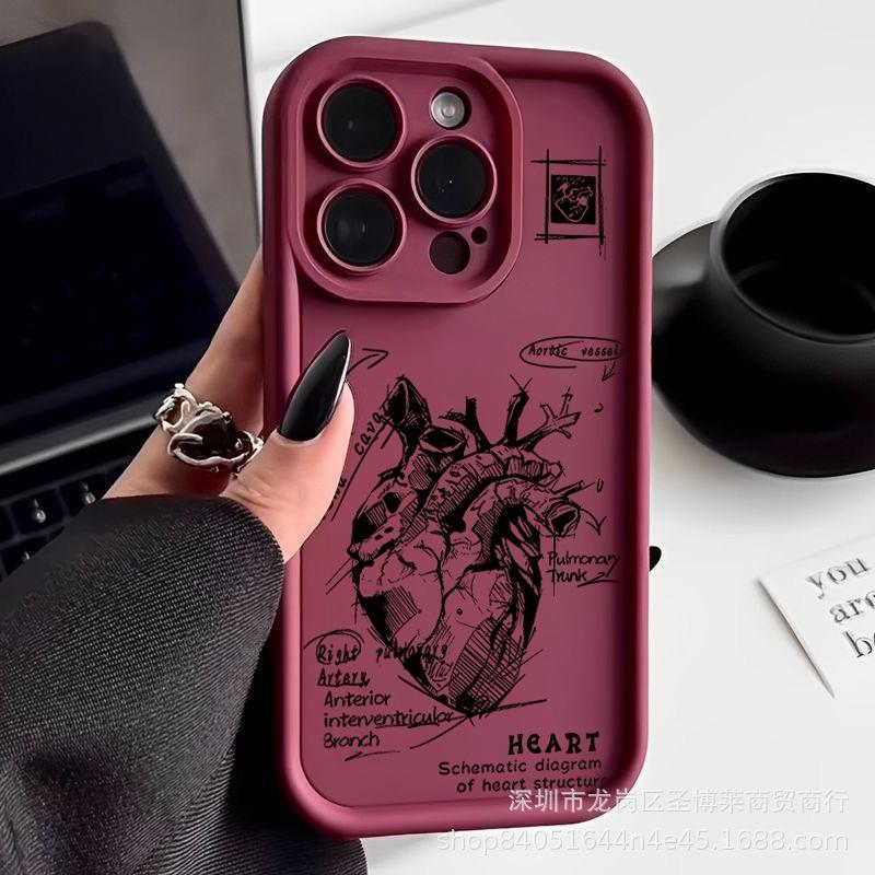 Эскиз сердца для чехла на iPhone 15 iPhone12promax Набор 14/13/11/XR Emery 16