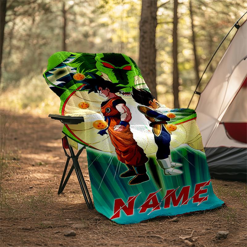 Personalized Custom Name Blanket - Dragon Ball Print Design,Blanket for Sofa,Bed,Travel,Camping - Soft and Warm, Great Gift