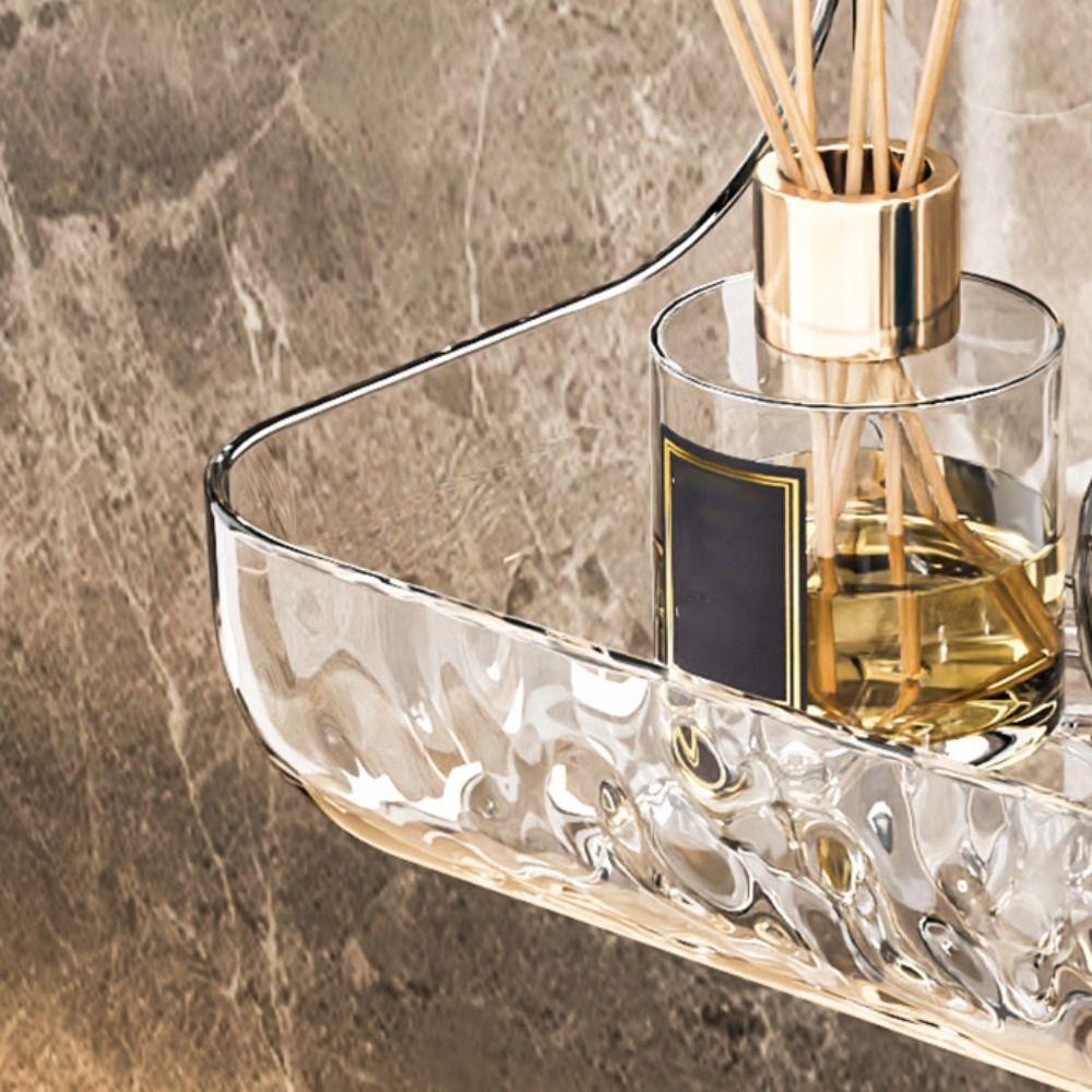 Прочная настенная полка для ванной комнаты без сверления, устойчивая стойка для хранения косметики, водонепроницаемый акриловый держатель для туалета и шампуня для кухни