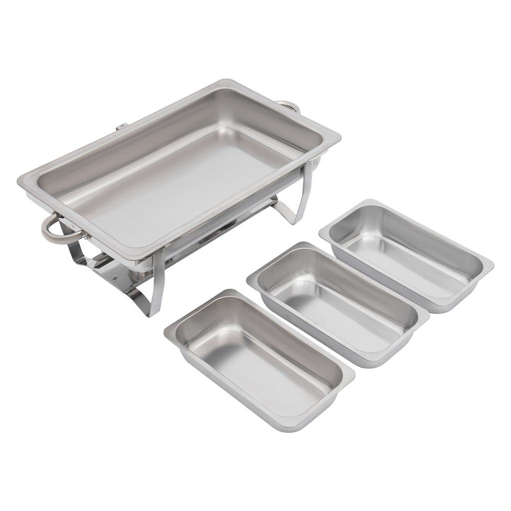 Профессиональная прямоугольная мармитница 3x3 л, сервер для шведского стола с держателями для топлива для кейтеринга, вечеринки, свадьбы, пикника