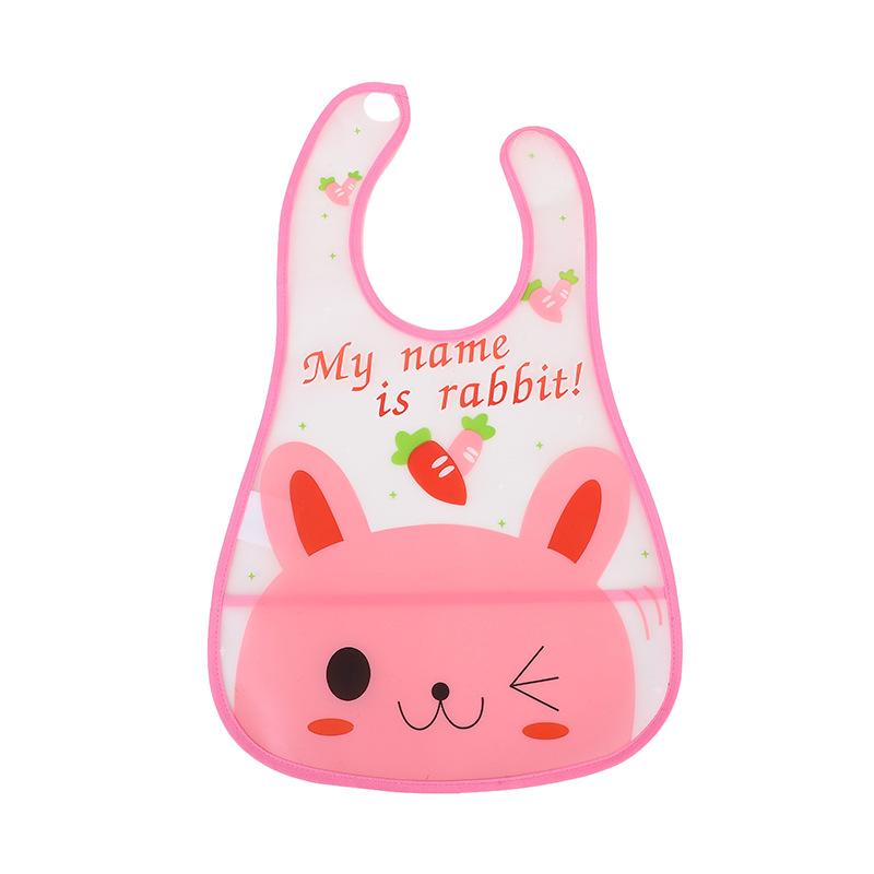 Reusable Baby Waterproof Bib Cartoon EVA Saliva Towel Anti Dirty Apron Feeding Drool Towel for 1-3 Years Old Choldren
