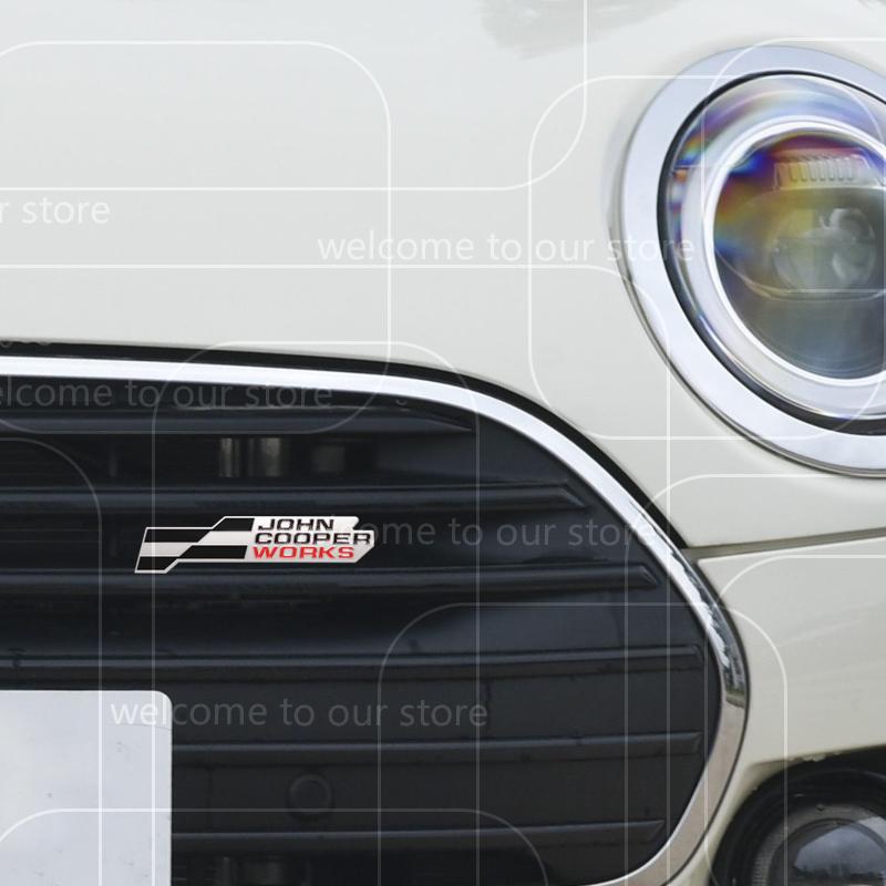3D Новый автомобильный стикер JCW Эмблема из цинкового сплава для передней решетки For Mini Cooper S U25 J01 J05 Aceman F66 F65 F67 Наклейка-значок на задний багажник