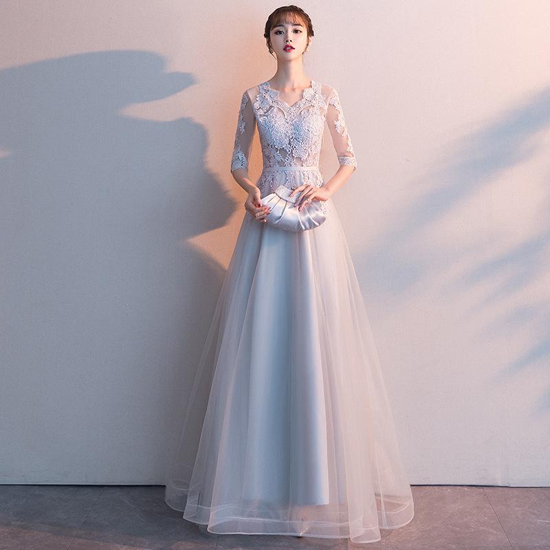 Temperament evening dress women's 1011 new summer banquet elegant long black socialite annual meeting dress dress