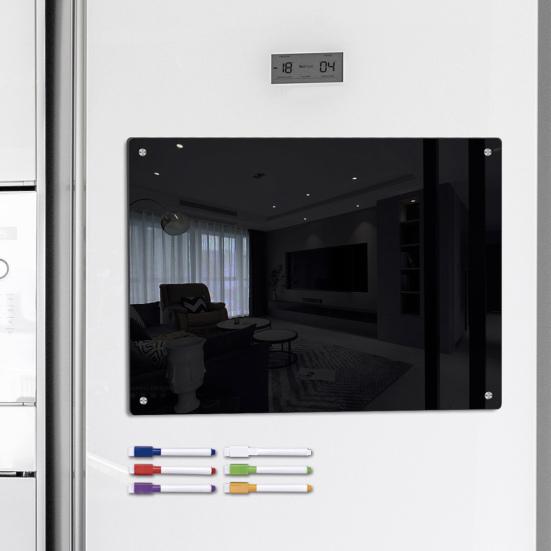 Магнитная акриловая доска для холодильника, разборчивый черный текст с 6 стираемыми маркерами, легко читаемая доска-еженедельник