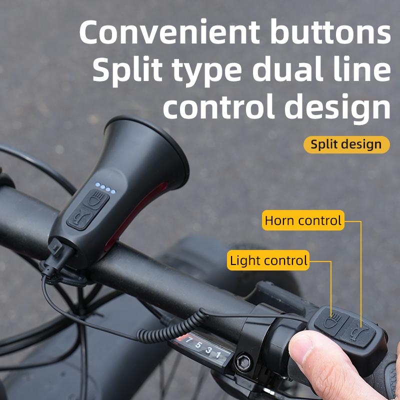 120DB Bike Horn For Bicycle Horn Doorbell Electric Bicycle Bell Loud USB Charge Bicycle Horn Electric Scooter Horn Handlebars