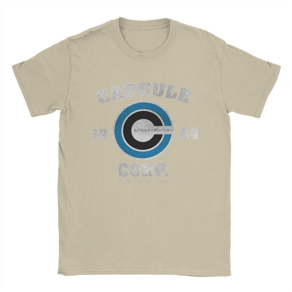 Мужская футболка Capsule Corp Novelty 100% хлопок футболки с коротким рукавом аниме DBZing футболка с круглым вырезом одежда печать