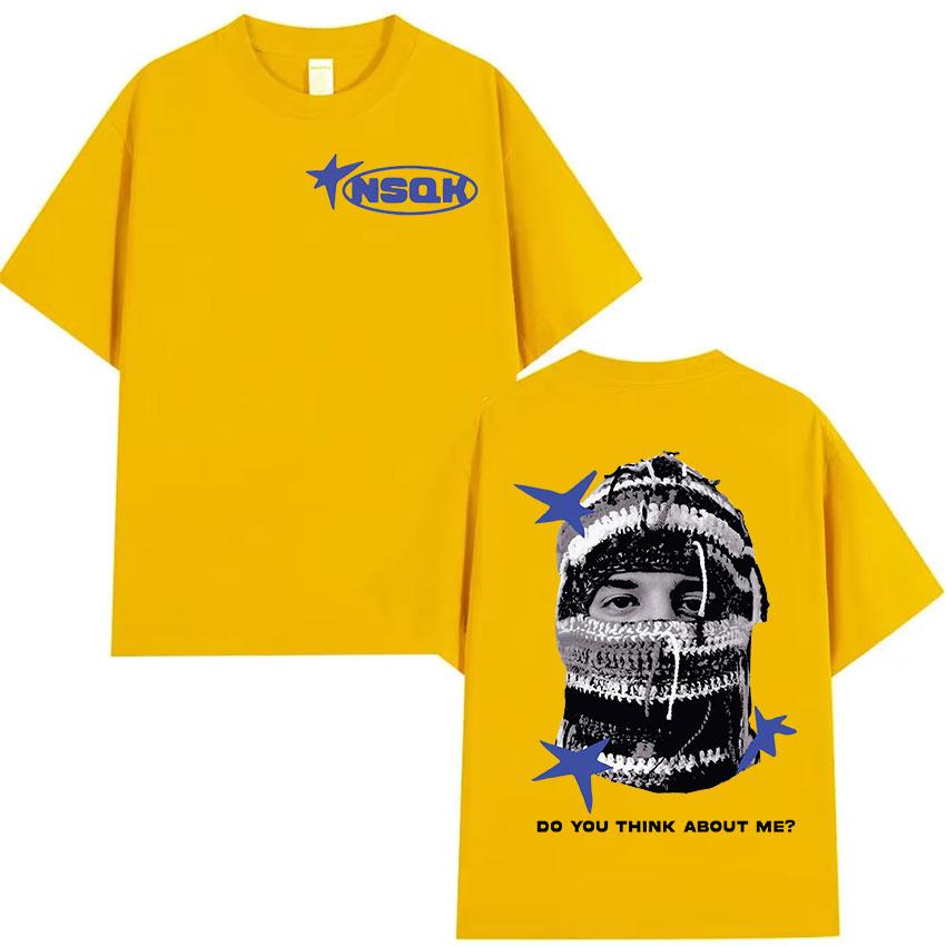 Рэпер NSQK Do You Think about Me Tour 2025 Новая футболка Мужская Хип-хоп Мода Одежда Футболки Винтажная Оверсайз Хлопковая футболка