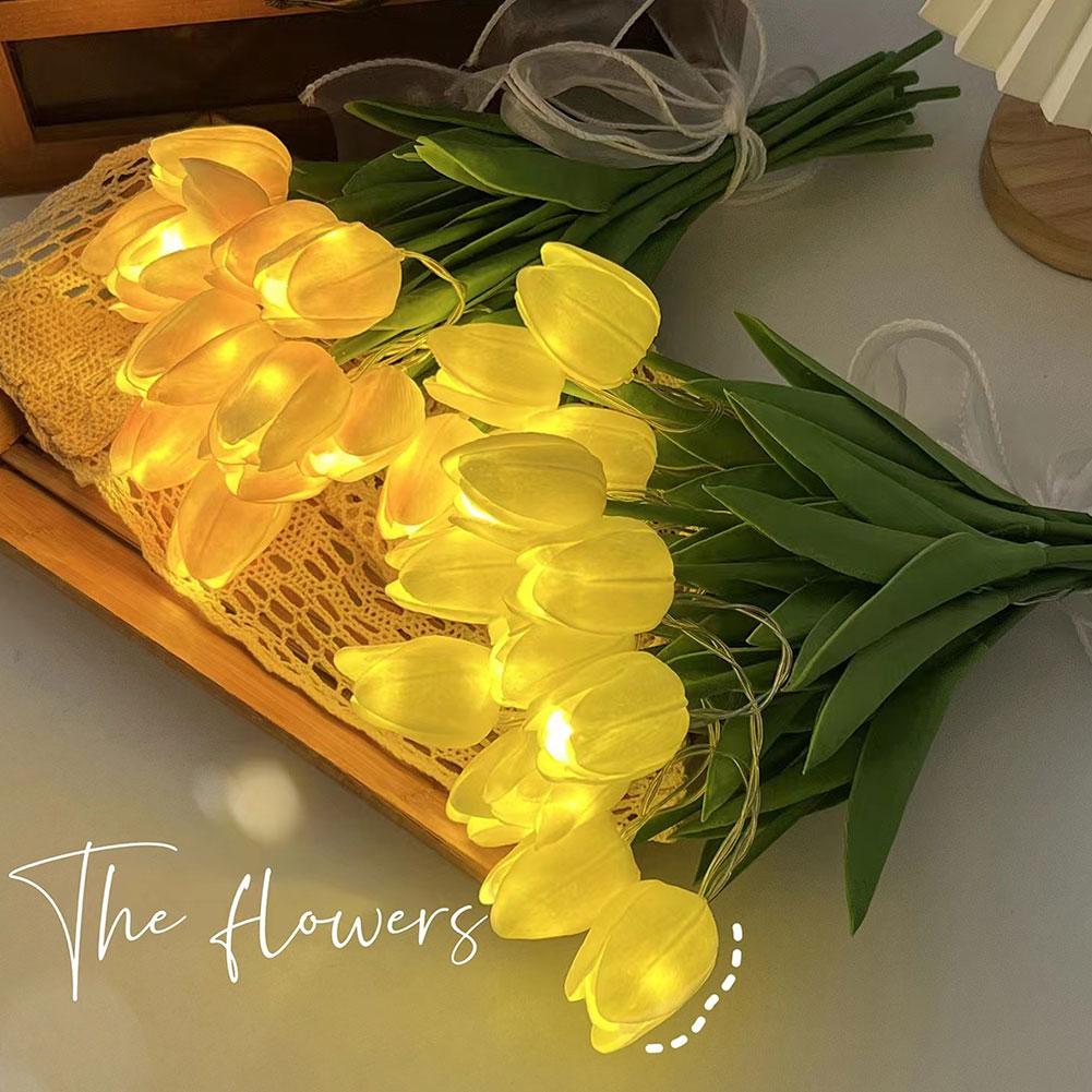 Tulip Lamp LED Night Light Room Decoration Bedhead Ornaments Of Atmosphere Light Lamp Desk Photography E9O5