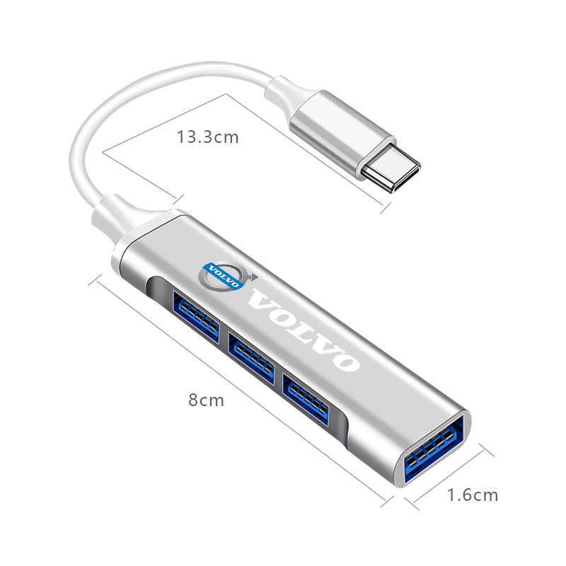 USB HUB 3.0 4 Port Multi Splitter Adapter OTG USB For Volvo AWD V60 V40 XC90 S60 XC60 S90 V90 CX70 XC40 C40 C70 EX90 Rdesign