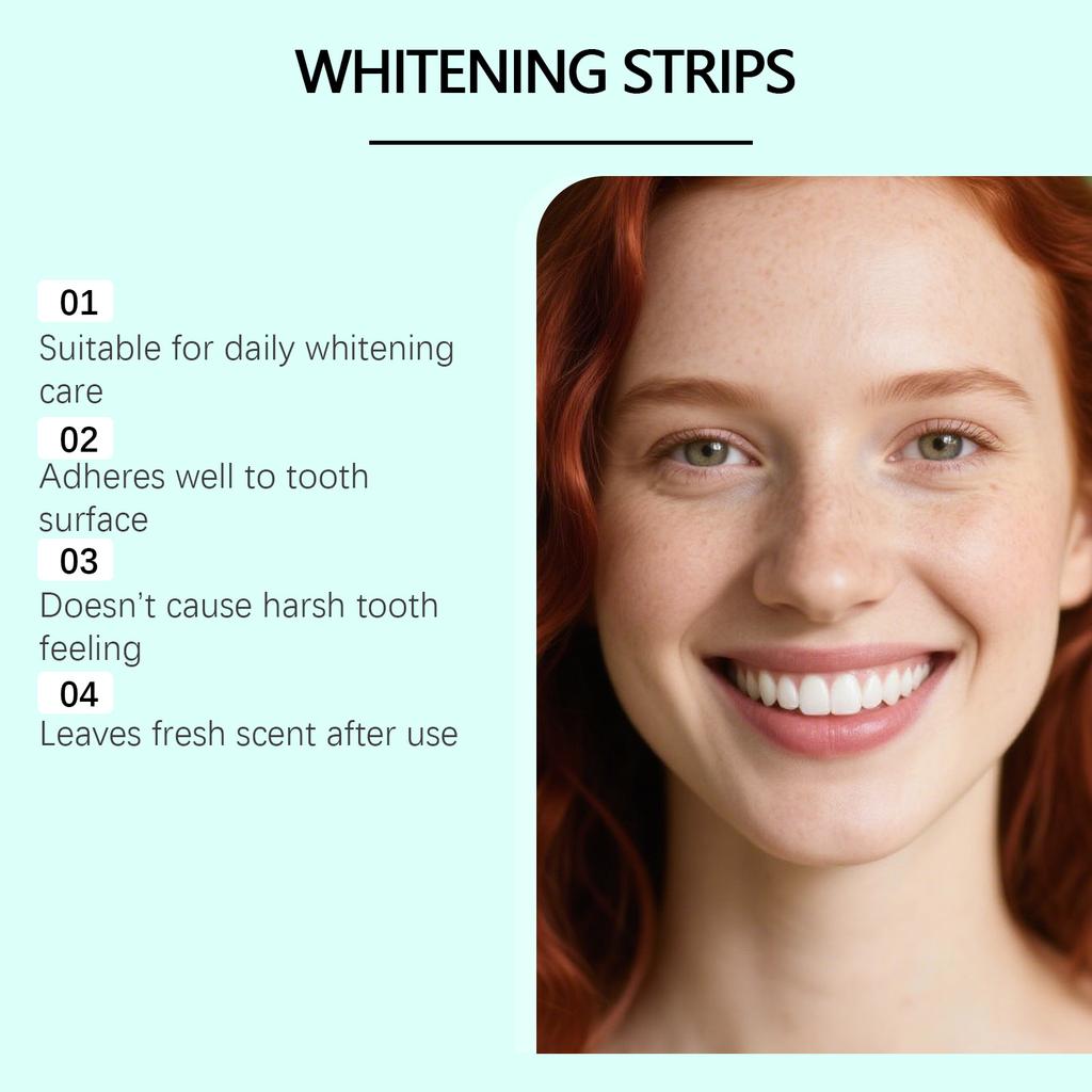 Feimuko Purple Shiny Teeth Whitening Strips Contains mint essence for cleansing and care, non-irritating, invisible fit, portable