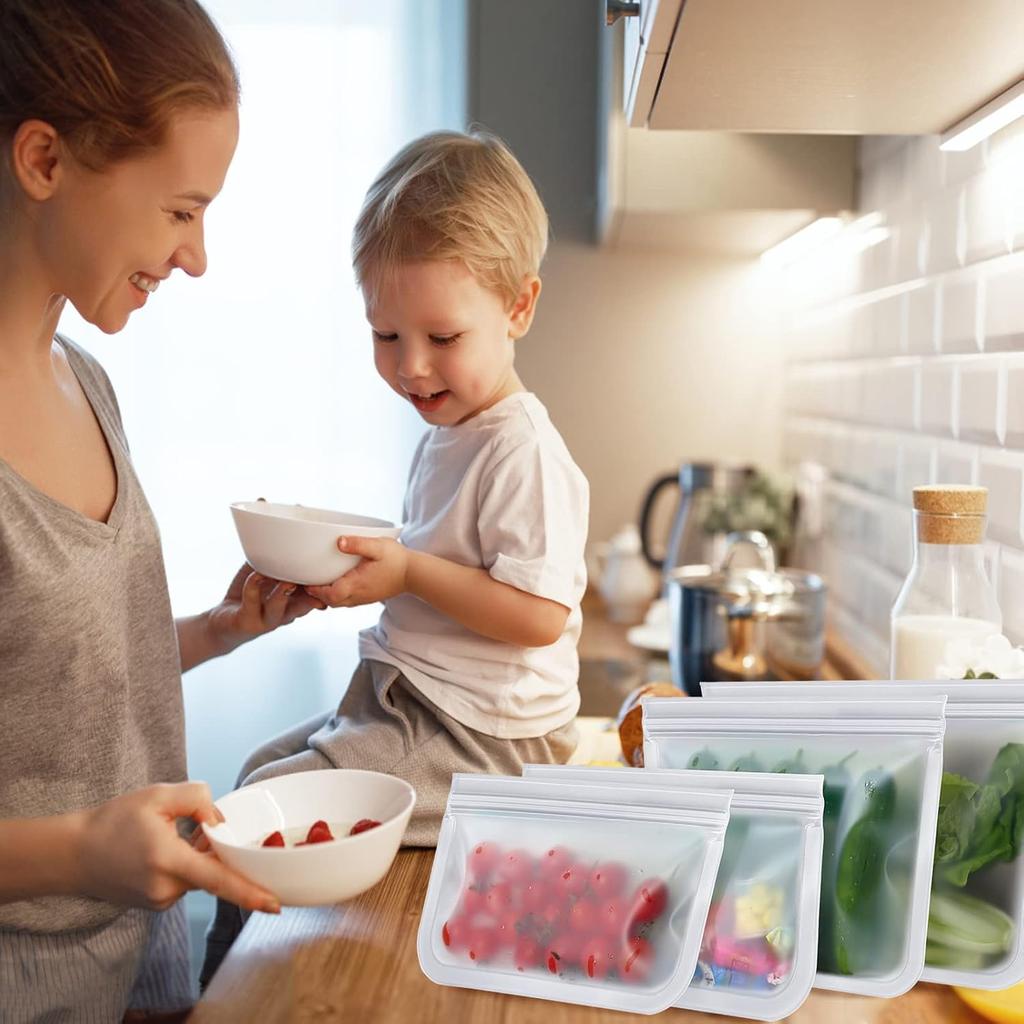 1/5/10 шт. силиконовые контейнеры для хранения продуктов многоразовые пакеты для хранения продуктов пакеты для ланча стоячие пакеты с застежкой-молнией стаканчики герметичные контейнеры для свежих продуктов