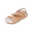 Boys and Girls Casual Open Toe Cute Children Sandals 2024 Summer New Flat Hook & Loop Beige Kids Fashion Soft Simple Japanese