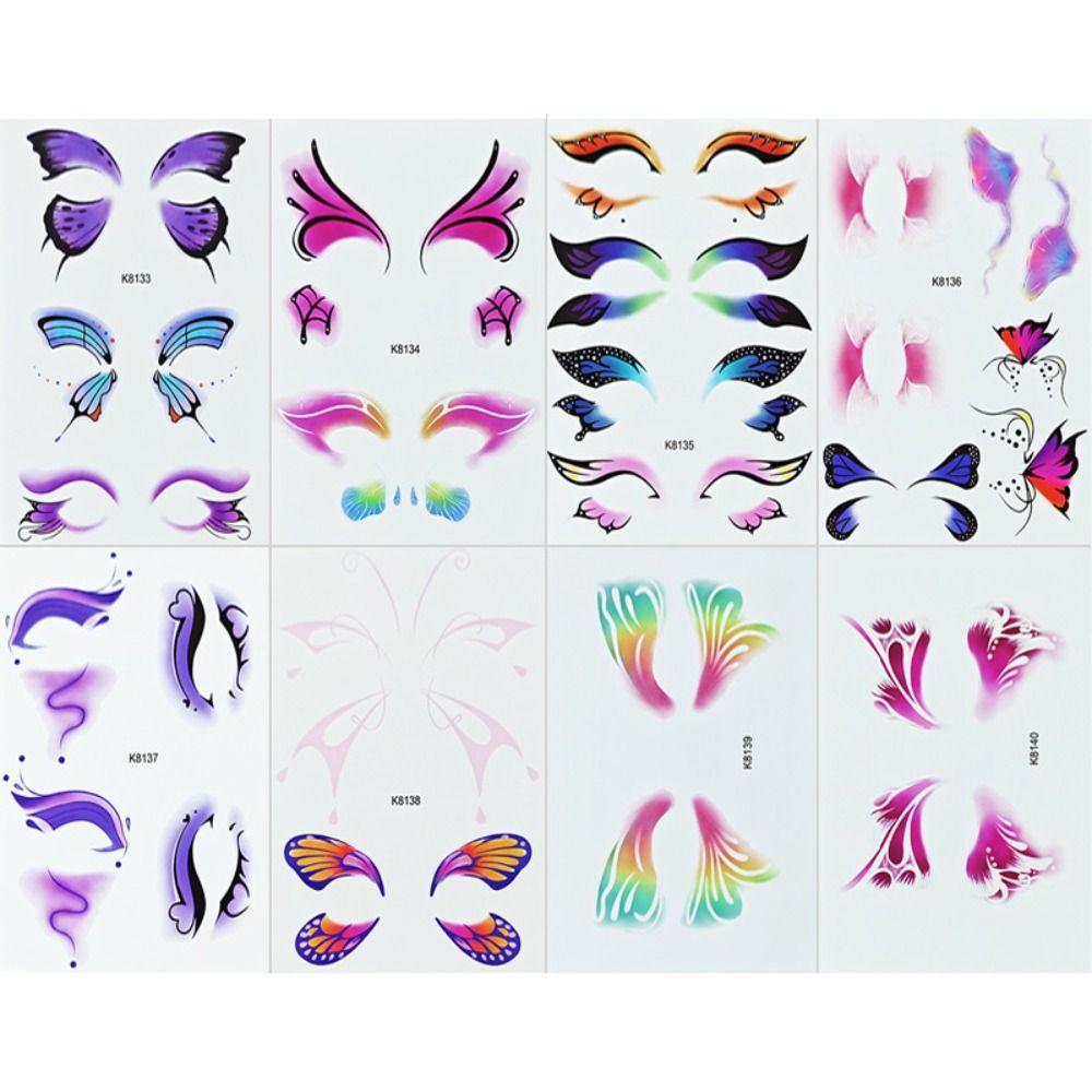Colorful Butterfly Eye Tattoo Stickers Fairy Disposable Tattoos Sticker  Kids