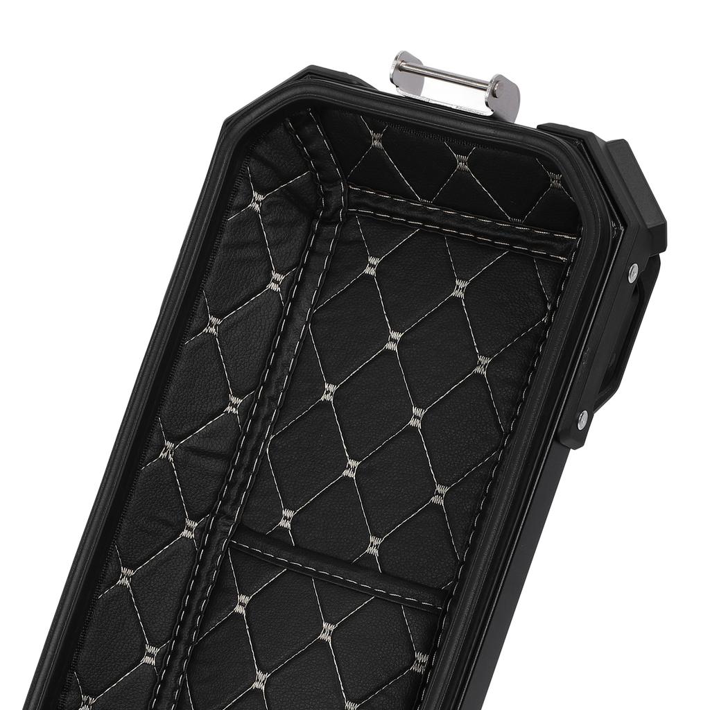 Motorcycle Side Case Motorcycle Side Saddlebag Box Reflective Stickers Cushioning Lining Dust Proof Aluminum Alloy for Scooter