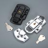 89*50mm Copper Core Box Latch Hasp w/ Key Metal Locker Flight Case Electronic Cabinet Suitcase Buckle Toggle Catch Silver/Black