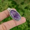 Oval African Amethyst Stone Bezel Wife Artisan New Pendant 925 Sterling Silver
