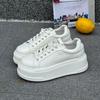 Leather Platform White Shoes Women's New Small 6cm Height-increasing Bread Shoes Lightweight Casual Sports Board Shoes