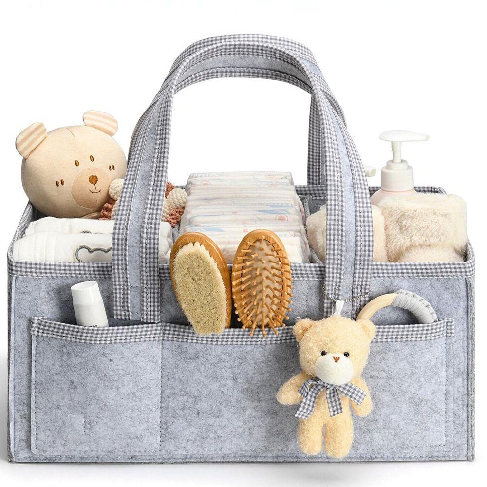 Large Capacity Nursery Storage Basket Portable Diaper Bag Gift for Baby Shower