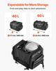 Motorcycle Tail Bag, 40-60 L Expandable Motorcycle Rear Seat Bag with Waterproof Rain Cover, Foldable Outdoor Sports Motorbike Luggage Storage with