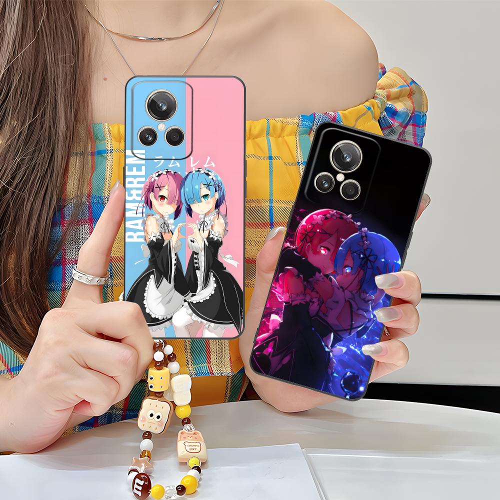 ReZero Rem Ram Matte TPU Mobile Phone Case for Realme GT 8 Neo Pro C75 73 71 C67 65 C55 53 C35 31 C20 15 Colorful Cover