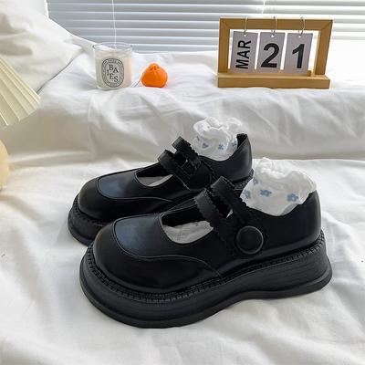 Jk Small Leather Shoes Sweet And Cool Big Head Niche Spring And Summer Thin Thick Bottom Sponge Cake French Mary Jane Shoes England
