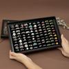 100 Slots Ring Holder Ring Display Case Black Jewelry Organizer with Transparent Lid Ring Boxes for Multiple Rings(Ring Organizer)