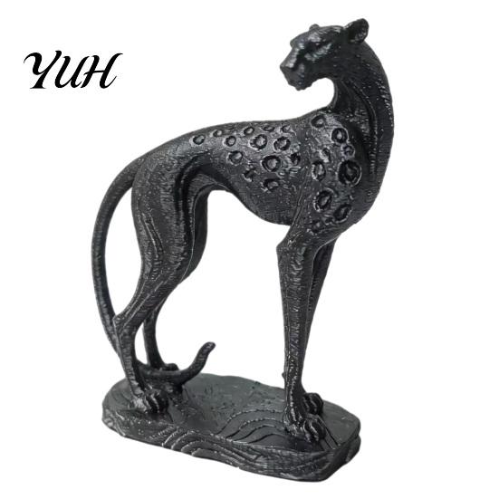 Artistic Shelf Decoration 3D Printed Cheetah Ornament, Modern Standing Leopard Sculpture, Decorative Contemporary Tabletop Accents Animal Figurine
