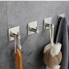 3pcs Adhesive Hook Stainless Steel Wall Shelf Towels Hooks Bathroom Organizer Clothes Hangers Coat Rack  Kitchen Organizer