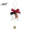 Decorative Stars for Parties Glitter Star Bell Ornaments, Sequin Hanging Decoration with Bow Pine Seasonal Party Supplies Cone, Sparkly Christmas Tree