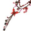 [E4355] - Designer Necklace 'Mulan' red/Red