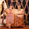 Genuine Leather Men's Bag Genuine Leather Men's Vintage Fashion Casual Crazy Horse Leather Business Commuter Tote Shoulder Crossbody Bag
