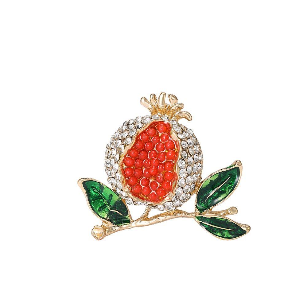 Fashion Rhinestone Fruits Brooch Exquisite Lapel Pins Pomegranate Brooches  Jewelry Accessories