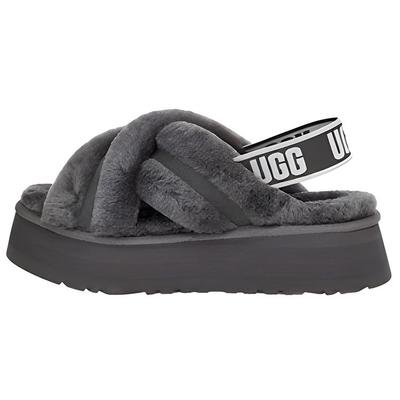 Disco Sheepskin Cross Comfort Fashion Sandals Женские сандалии Серые 1121550-CHRC