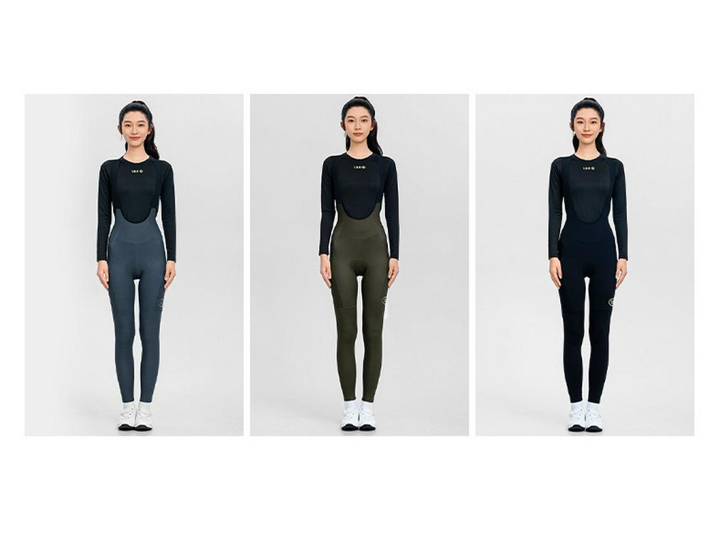 Женские флисовые велосипедные штаны-полукомбинезон INBIKE с высокой талией, карманами и ремнем для осенне-зимнего шоссейного велоспорта