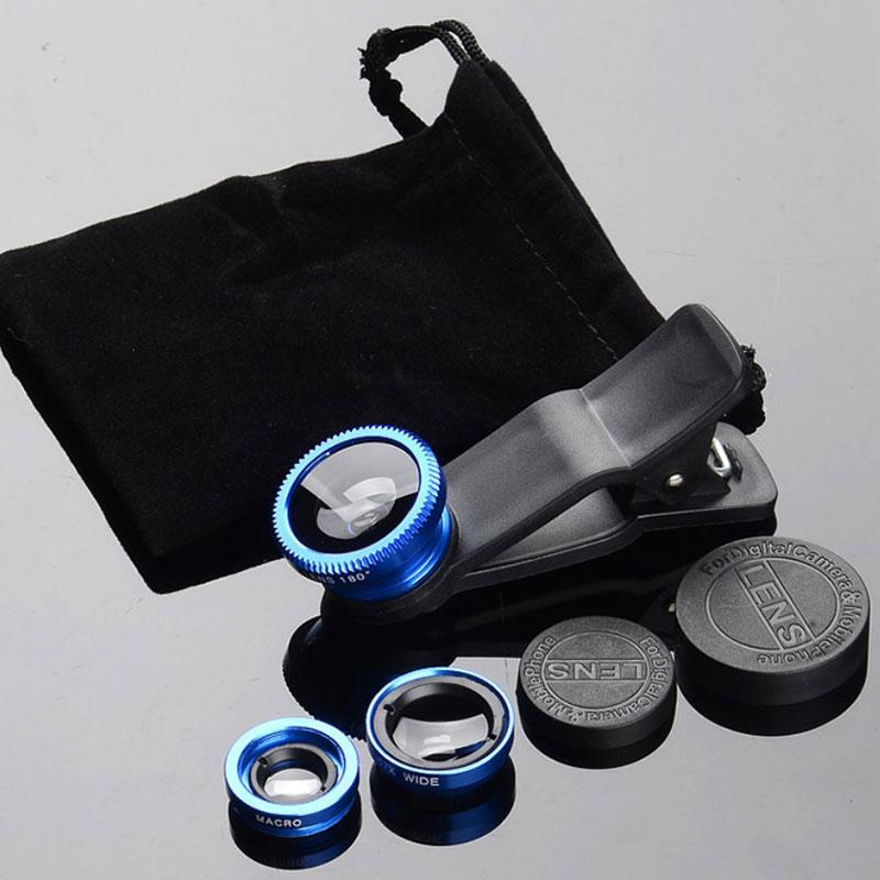 3в1 мобильный телефон «рыбий глаз» + широкоугольный + макрообъектив для универсального сотового телефона