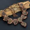 Ammonite Fossil Copper Electroformed Necklace with Adjustable Chain, Handmade Gemstone Jewelry Necklace For Memorial Day