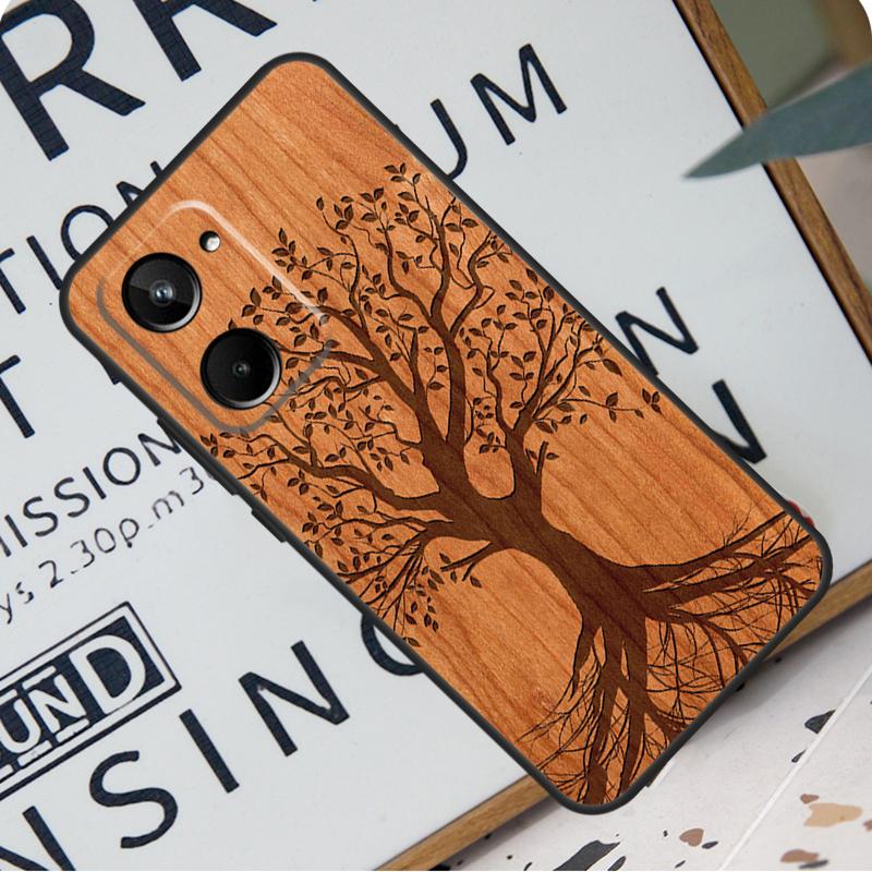 Чехол из бамбукового дерева и дерева для Realme C67 C55 C53 C51 C35 C33 C31 C30 C25s C21Y GT Neo 6 GT5 9 10 11 12 Pro Plus