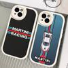 M-Martini Racing Горизонтальная полоска Для IPhone 16 15 14 13 12 11 Pro Max Plus Ударопрочный кожаный мягкий чехол для телефона
